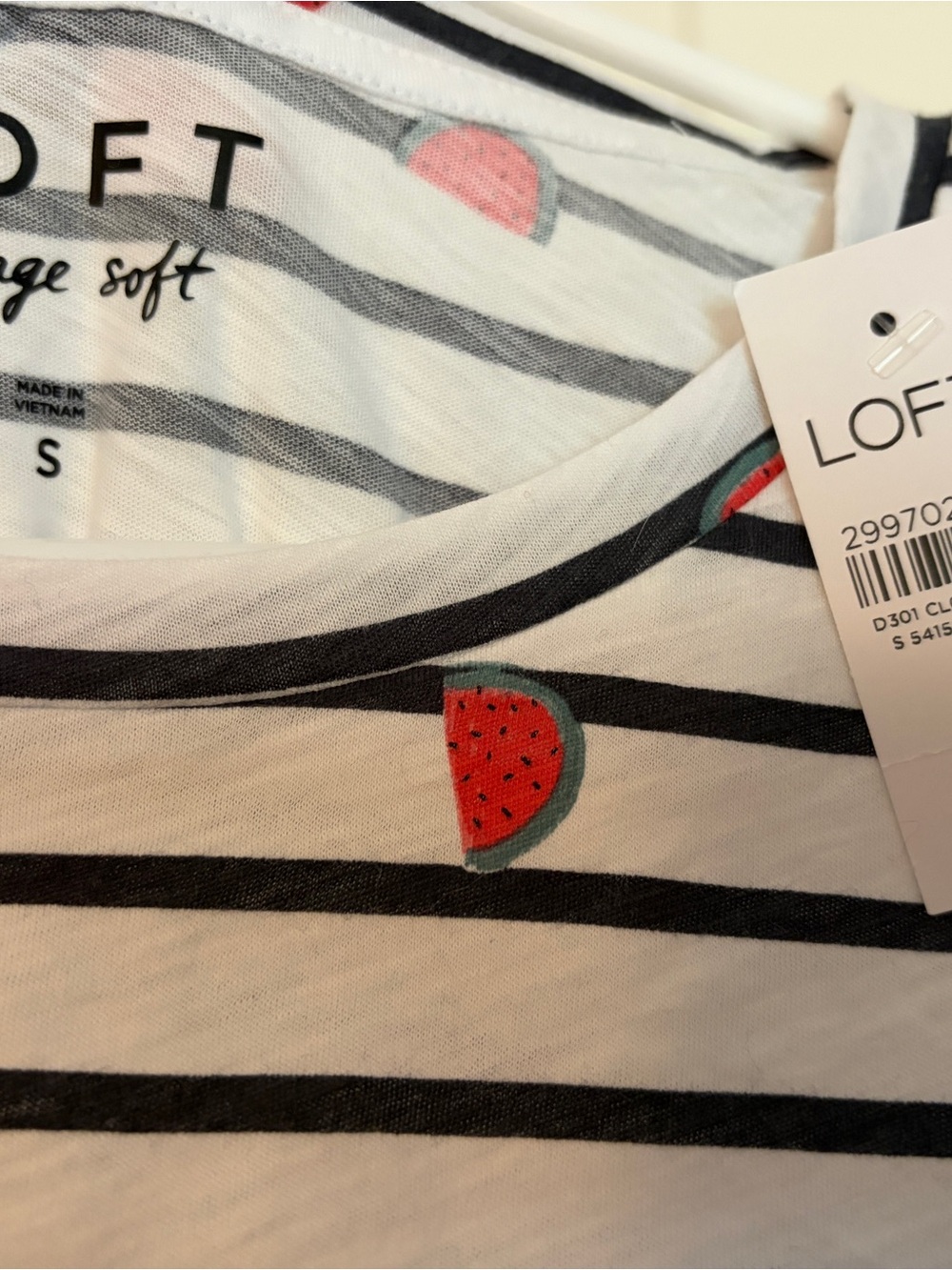 LOFT Vintage Soft watermelon striped tee 🍉 - Picture 3 of 4